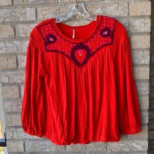 Free People Begonia Embroidered Top